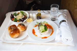 Emirates Business Class Dinner 