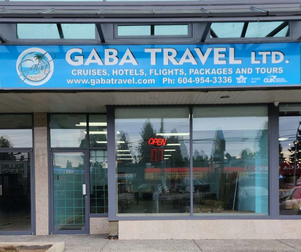 Entrance of Gaba Travel's new Surrey branch